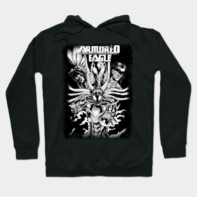 armored eagle inked shirt Hoodie by carrillo_art_studios